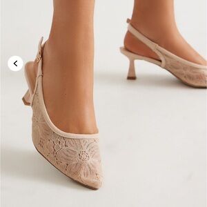 Fashion Nova Cream Lace Heels